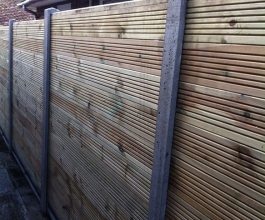 Slotted posts with decking panels  Thumbnail