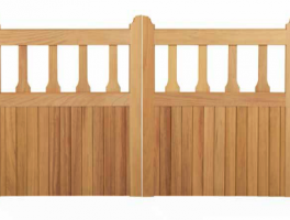 Flat Topped Driveway Gate with Shaped Balustrades Thumbnail