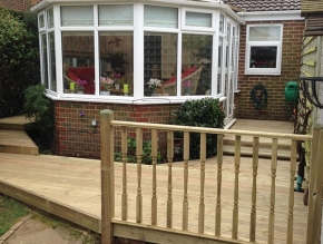 Decking with a conservatory  Thumbnail